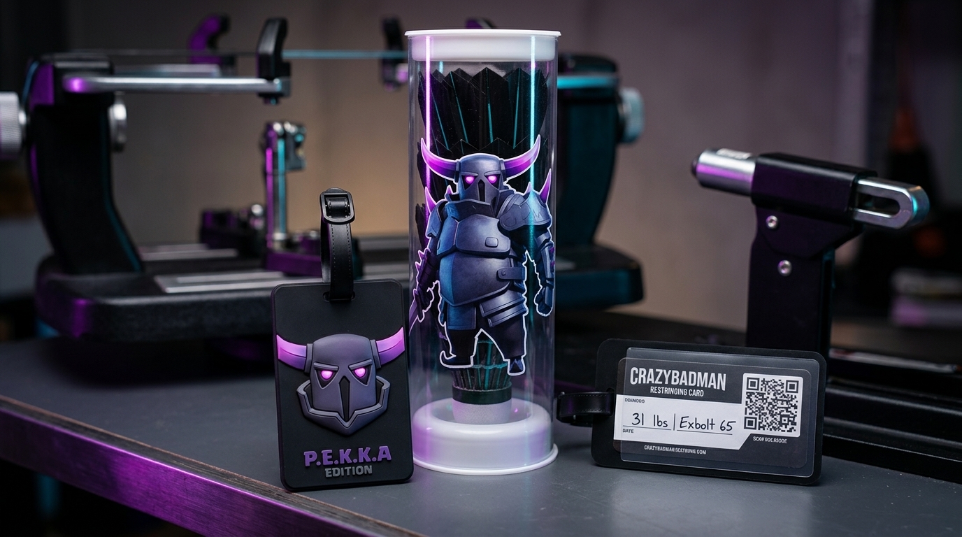 Clash of Clans PEKKA Edition Tube with Armored Decals and Matte Black Rectangular Travel Tag